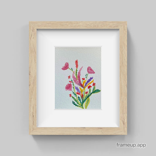 Spring flowers watercolor print